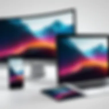 Responsive Design Across Devices A creative depiction of responsive design concepts on various devices.