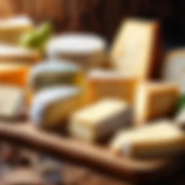 An assortment of keto-friendly cheeses on a rustic wooden board.