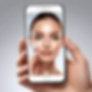 Smartphone app displaying personalized skincare routines