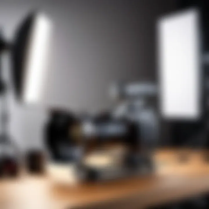 High-quality camera setup with lighting equipment in a studio