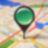 Map marker highlighting a location