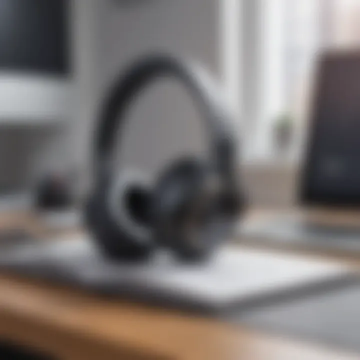 Elegant Headphones on a Desk