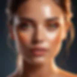 Ethereal Glow: Illustration of a woman with radiant skin showcasing warm undertones