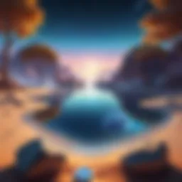 A serene landscape representing alternate dimensions