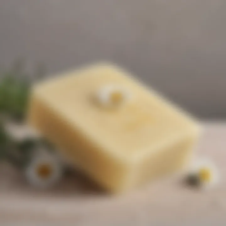 Artisanal bar soap with calming chamomile essence