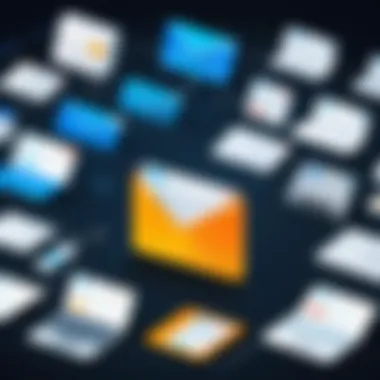 Evolution of Email Technology Creative illustration showcasing the evolution of email technology