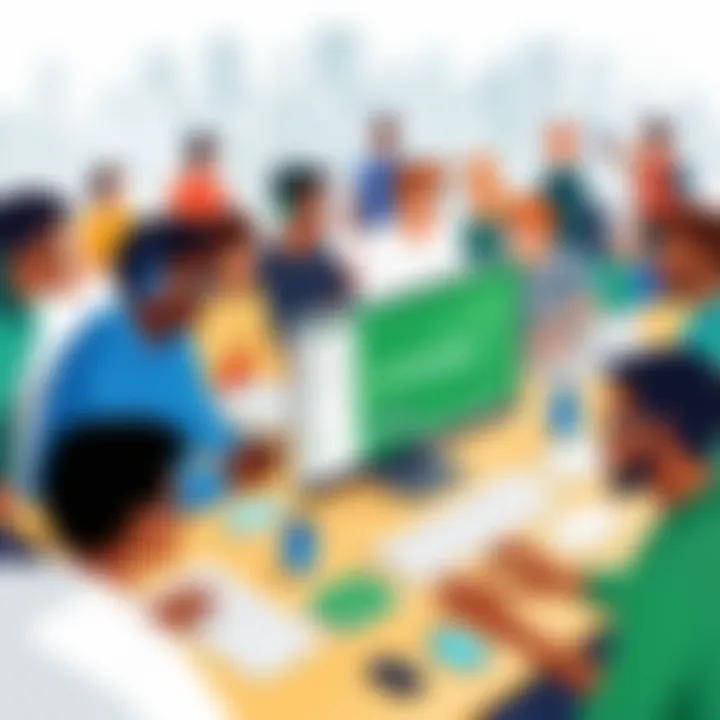 Group of individuals collaborating online using Google Hangouts