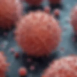 Close-up of herpes virus under microscope