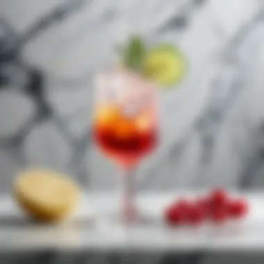 Elegant Low Carb Cocktail Presentation Sophisticated Low Carb Cocktail on Marble Table