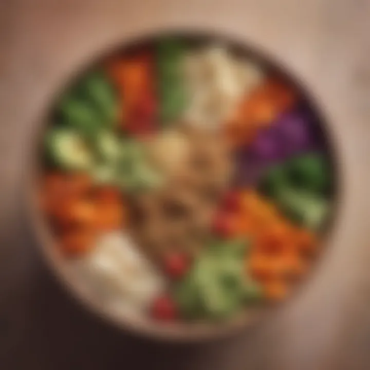 Colorful quinoa bowl with assorted vegetables