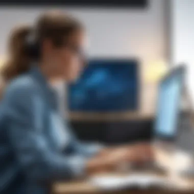Engagement in Online Learning An individual engaging in online learning