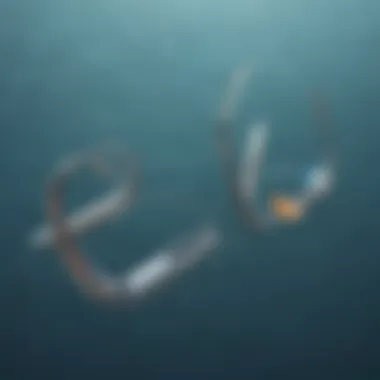 Deceptive Hooks in the Virtual Ocean Creative illustration showcasing phishing emails as deceptive hooks in a virtual ocean
