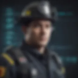 Firefighter using biometric identification system