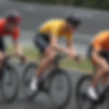 Group of Road Bike Racers Drafting