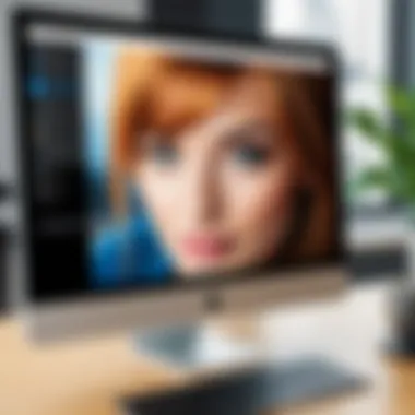Clickable Photo on Computer Screen A computer screen displaying a photo with a clickable link overlay