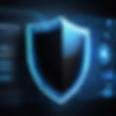 A shield representing protection against cyber threats