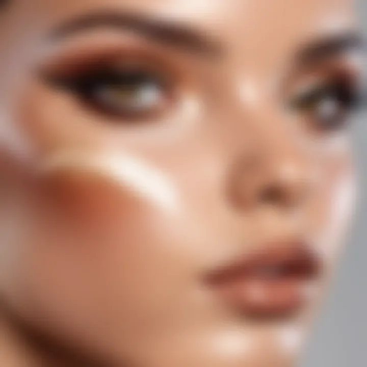 Close-up of a flawless complexion with foundation applied smoothly.