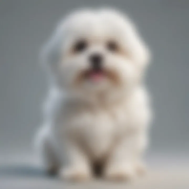 Adorable Maltese dog with silky white hypoallergenic fur