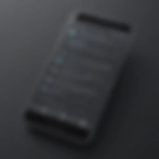 Android device with SMS app interface