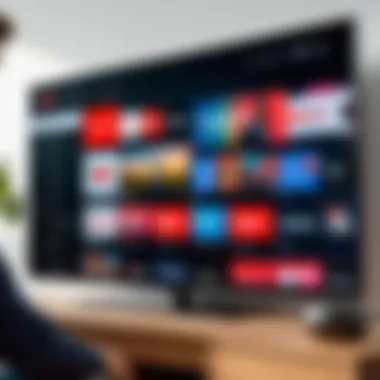 User navigating YouTube on smart TV