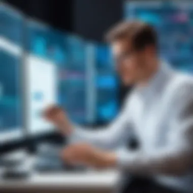 Data Science Analysis A data scientist analyzing complex datasets with advanced tools