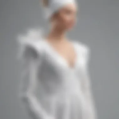 White dress being steamed to remove stubborn stains