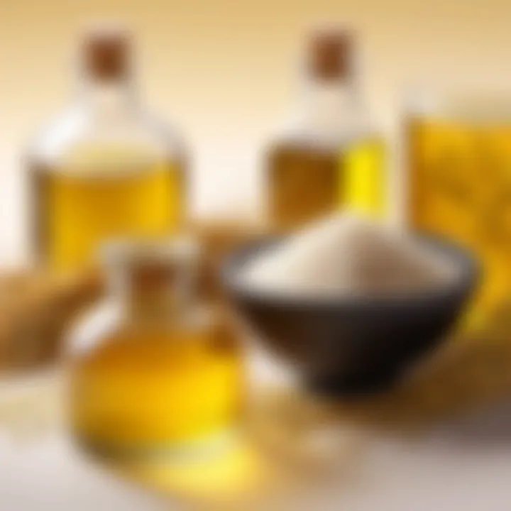 Comparison chart of rice oil and other hair growth oils.