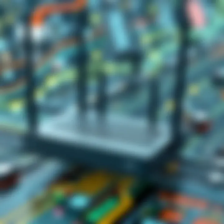 Visual representation of router applications in networking