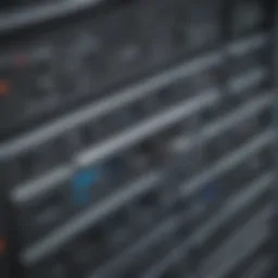 Server room hub with cables