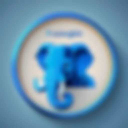 PostgreSQL logo and database concept