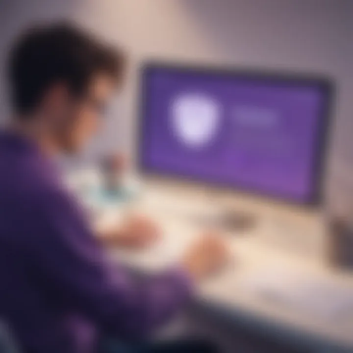 Illustration of a person setting up a Yahoo account