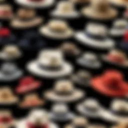 An exquisite display of vintage paper hats showcasing unique designs.