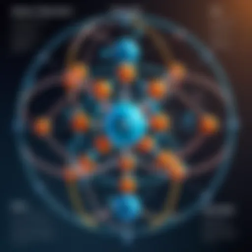 Illustration of atomic structure showing protons, neutrons, and electrons