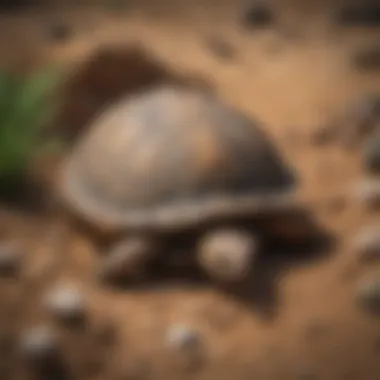 Illustration of Tortoise Burrowing Behavior