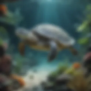 Serene Aquatic Habitat of a Turtle Illustration of Turtle Aquatic Habitat