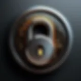 Representation of a digital lock symbolizing cybersecurity