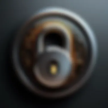Digital Lock Symbolizing Cybersecurity Representation of a digital lock symbolizing cybersecurity