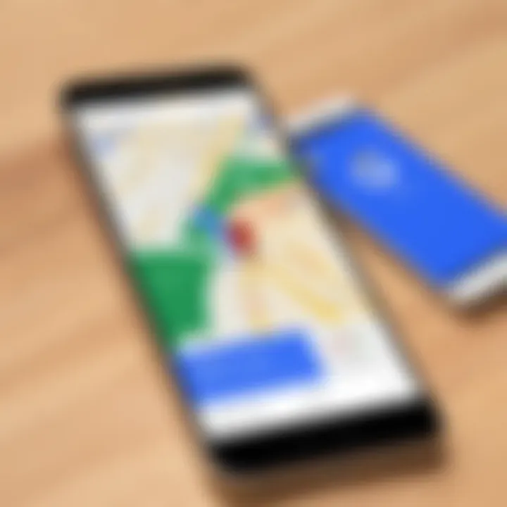 Responsive design featuring Google Maps on various devices