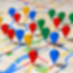 Illustration of customized Google Maps push pins