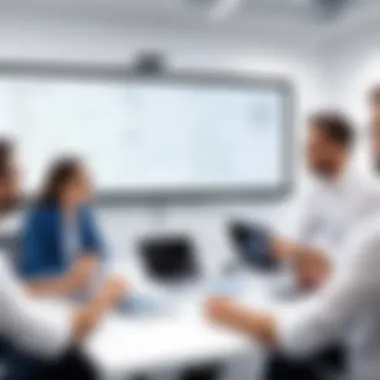 Enhancing Collaboration Through Innovative Tools Team brainstorming session using digital whiteboard