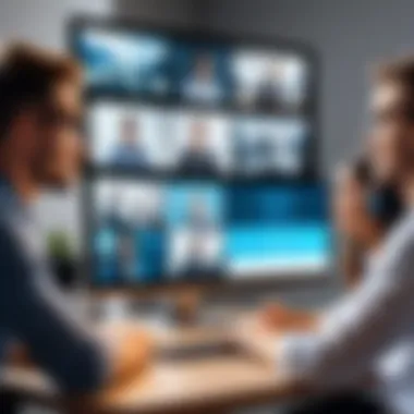 Fostering Communication in Remote Settings Diverse team members engaging in a video conference
