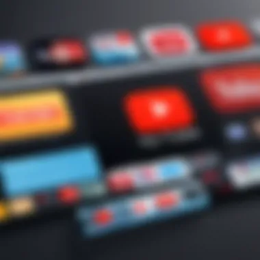 Graphical illustration of the evolution of the YouTube app over the years